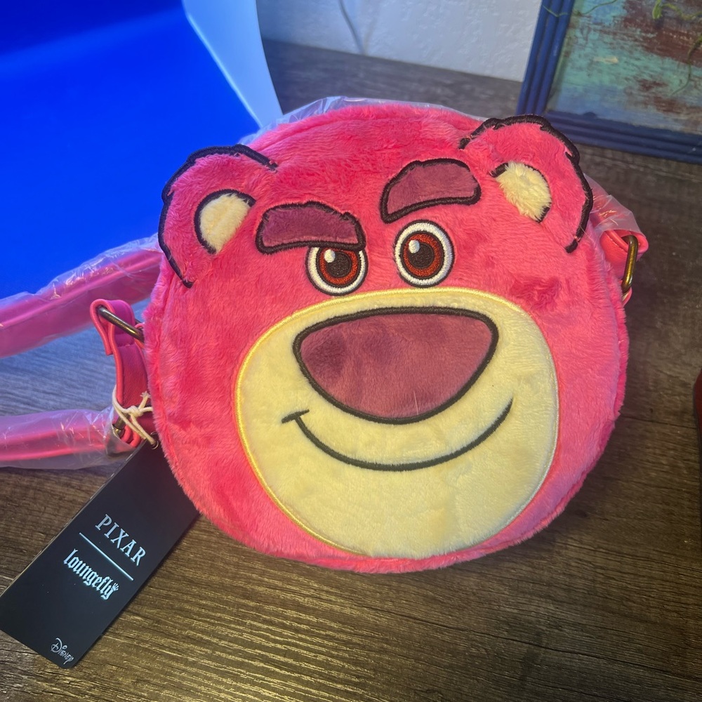 Loungefly Pink and Cream Bear Plush Bag